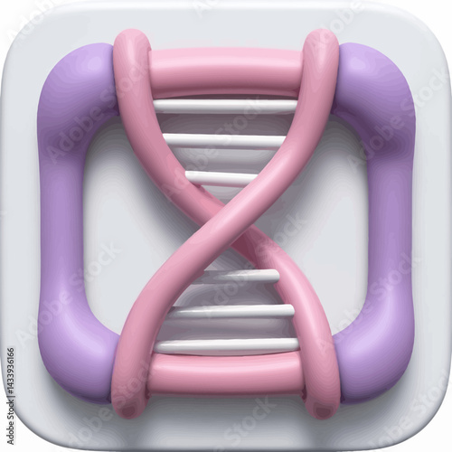 Playful DNA Strand: Conceptual Science Symbol