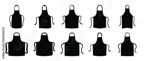Black and white seamless pattern of cooking aprons for culinary endeavors