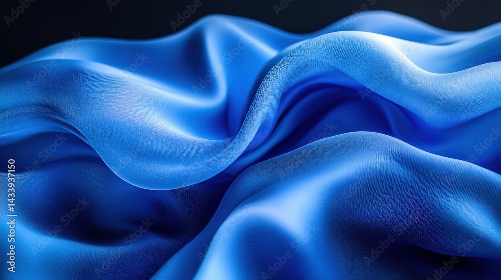 Obraz premium Flowing, vibrant blue fabric