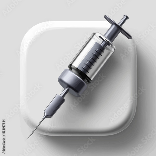 Syringe with Needle on White Surface
