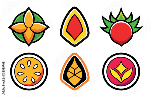 This vector set features a collection of shiny, colorful leaves icons, perfect as design elements or web buttons, This vector set features a collection of shiny, colorful leaves icons, perfect as desi