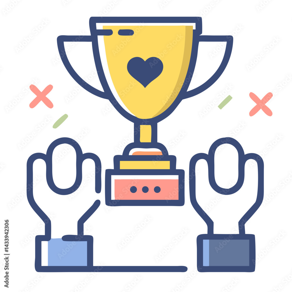 Hand-Held Trophy with Heart – Vector Award Design Hand-Held Trophy with Heart – Vector Award Design