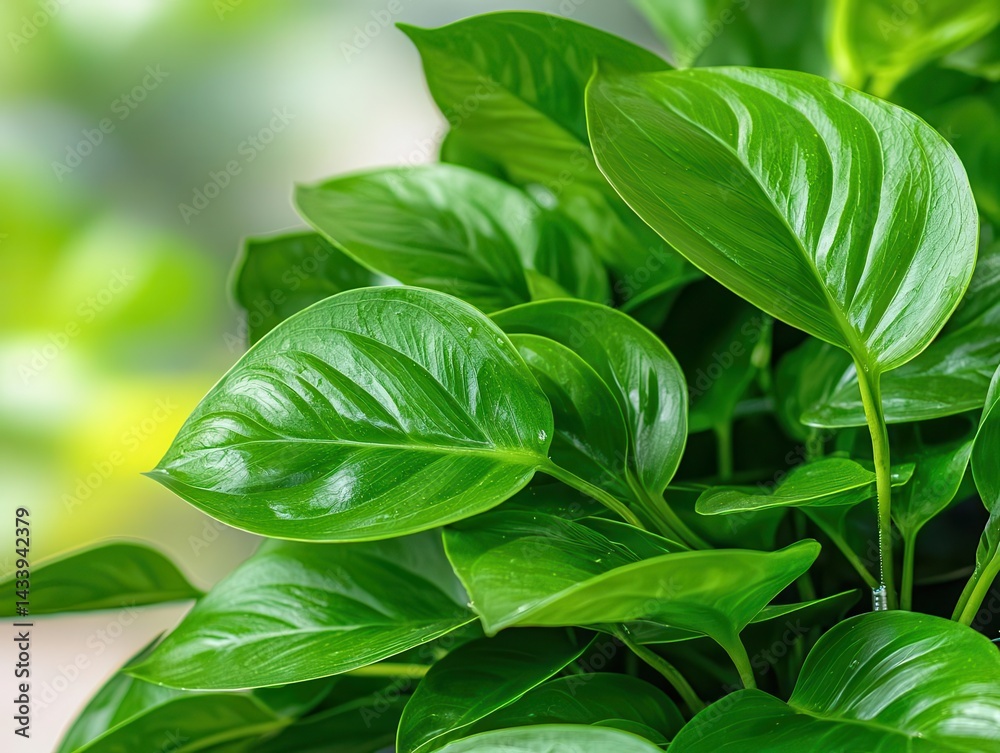 Obraz premium Houseplants absorbing nutrients through a hydroponic wick system, closeup details, innovative gardening
