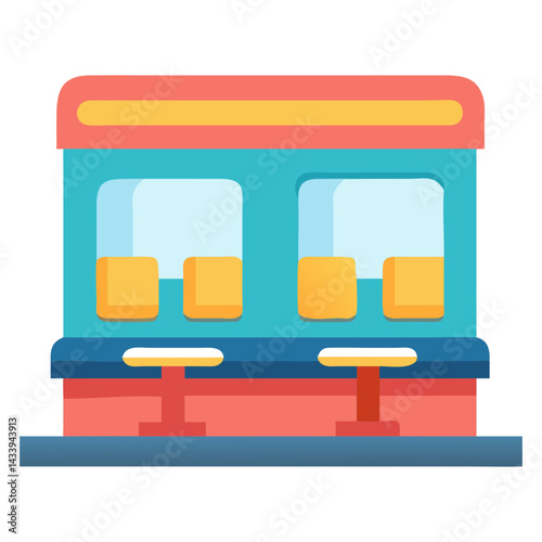 Colorful Diner Icon - Retro Restaurant Vector Illustration