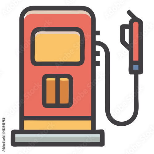 Colorful Fuel Pump Icon - Gas Station Illustration Vector