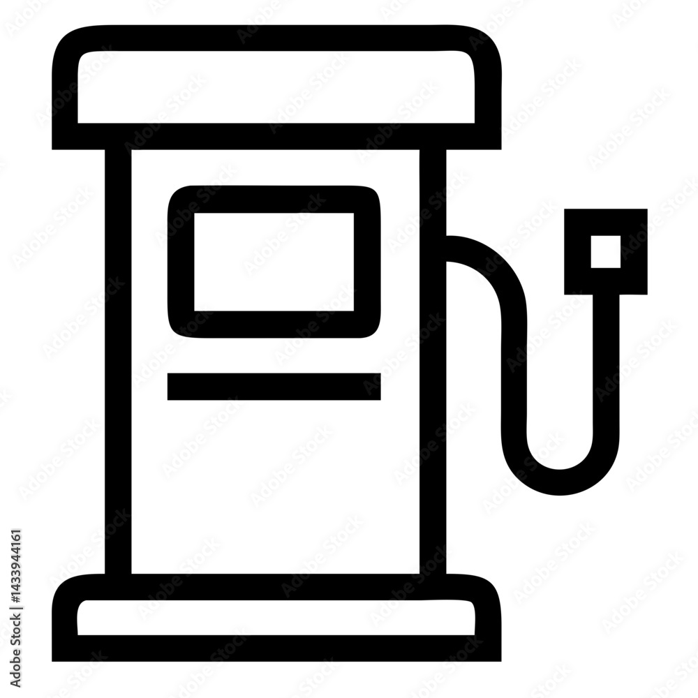 Minimalist Fuel Pump Icon - Simple Gas Station Vector Minimalist Fuel Pump Icon - Simple Gas Station Vector