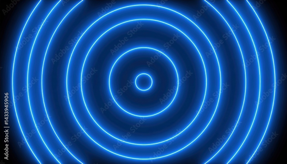 Obraz premium Dynamic blue circular patterns digital art graphic design abstract environment close-up viewpoint visual rhythm concept