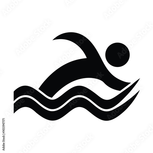Swimming Sports Vector Icon Design
