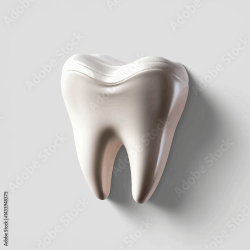 Rendered Tooth Illustration on Gray Background