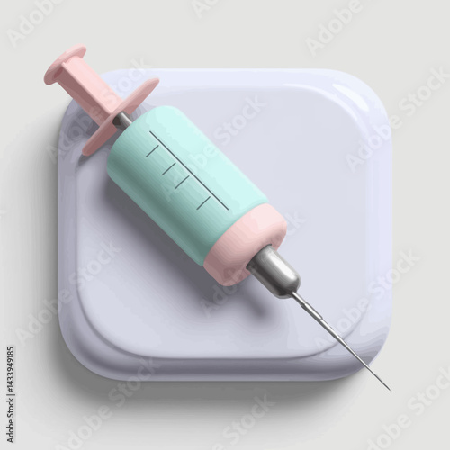 Gentle Injection: A Medical Concept Rendered in Pastel Hues