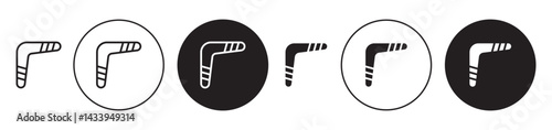Boomerang icon solid illustration, pictogram isolated on white design element.