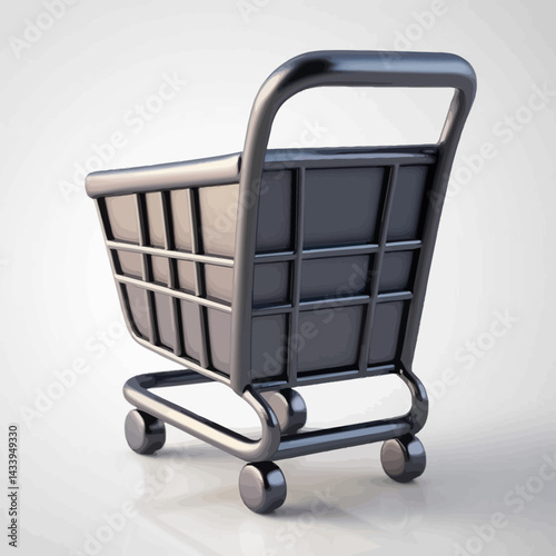 3D render of shopping trolley for commercial use