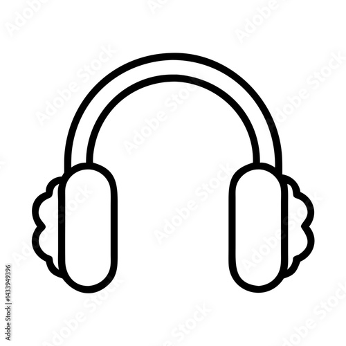 ear muffs line drawn beauty fashion industry. vector art - outline icon ear muffs, isolated white background