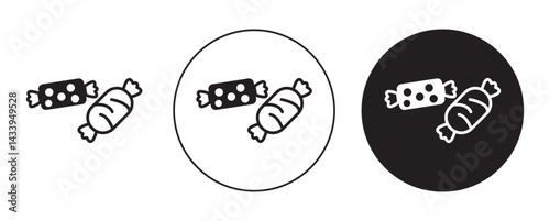 Candy icon solid illustration, pictogram isolated on white design element.