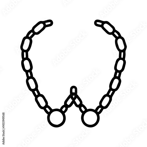 eyewear chains line drawn beauty fashion industry. vector art - outline icon eyewear chains, isolated white background