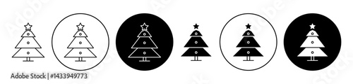 Christmas tree icon solid illustration, pictogram isolated on white design element.