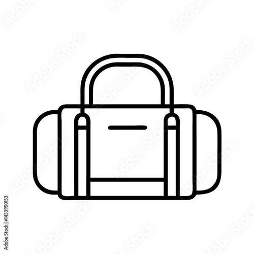 duffel bags line drawn beauty fashion industry. vector art - outline icon duffel bags, isolated white background