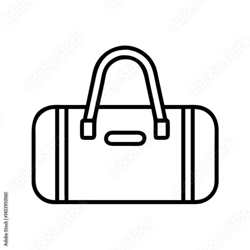 duffel bags line drawn beauty fashion industry. vector art - outline icon duffel bags, isolated white background