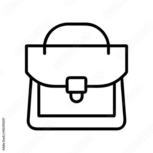 satchel bags line drawn beauty fashion industry. vector art - outline icon satchel bags, isolated white background