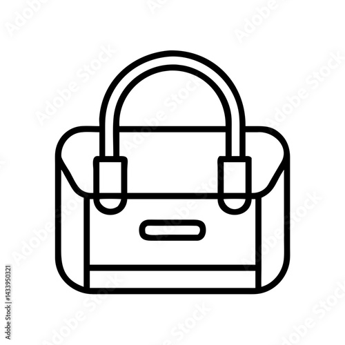 satchel bags line drawn beauty fashion industry. vector art - outline icon satchel bags, isolated white background