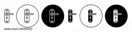 Door handle icon solid illustration, pictogram isolated on white design element.