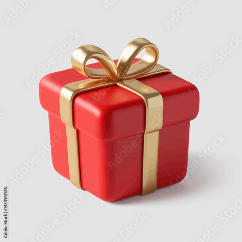Holiday Present with Golden Bow - Celebration and Giving