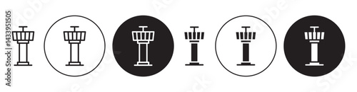 Flight Control tower icon solid illustration, pictogram isolated on white design element.