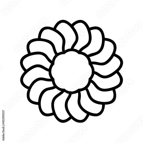 hair scrunchies line drawn beauty fashion industry. vector art - outline icon hair scrunchies, isolated white background