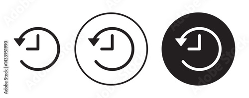 History icon solid illustration, pictogram isolated on white design element.