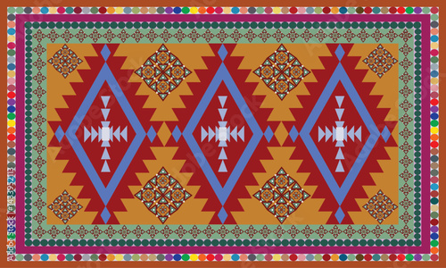 Spice up your ranch floor with bold geometric pattern on this premium rug.