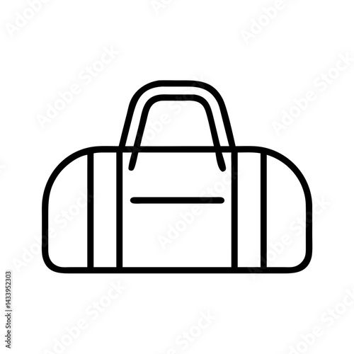 duffel bags line drawn beauty fashion industry. vector art - outline icon duffel bags, isolated white background
