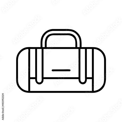 duffel bags line drawn beauty fashion industry. vector art - outline icon duffel bags, isolated white background