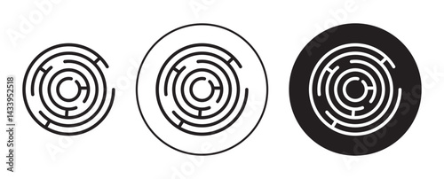 Labyrinth icon solid illustration, pictogram isolated on white design element.
