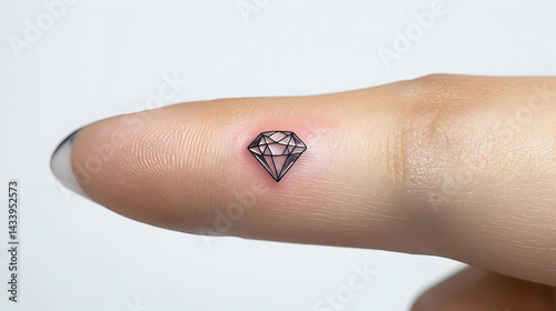 Small Diamond Tattoo On Finger