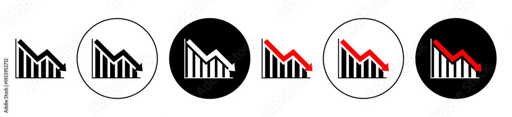 Loss bar chart icon solid illustration, pictogram isolated on white design element. Loss bar chart icon solid illustration, pictogram isolated on white design element.