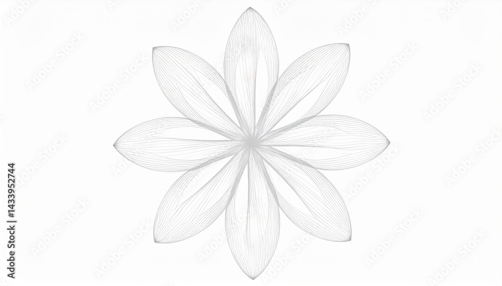 Fototapeta premium Delicate floral design nature graphic art minimalist style symmetrical viewpoint modern aesthetic
