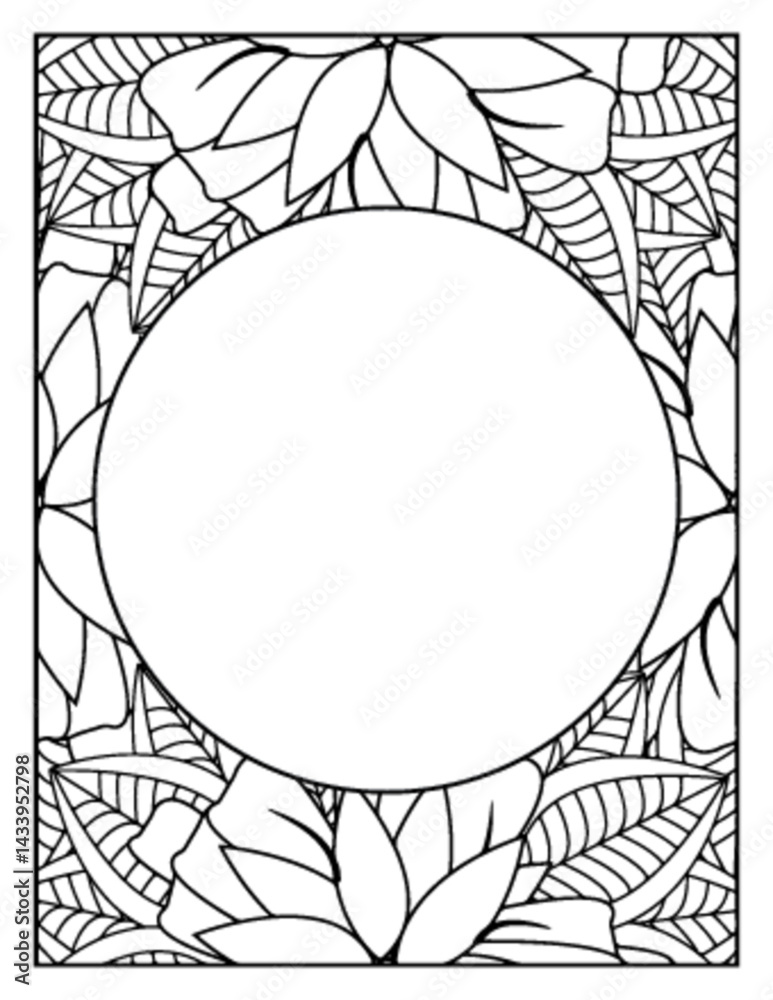 Obraz premium Flowers Circle Adult Coloring Pages