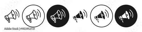 Loudspeaker icon solid illustration, pictogram isolated on white design element.