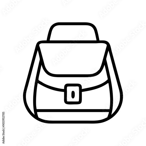 crossbody bags line drawn beauty fashion industry. vector art - outline icon crossbody bags, isolated white background