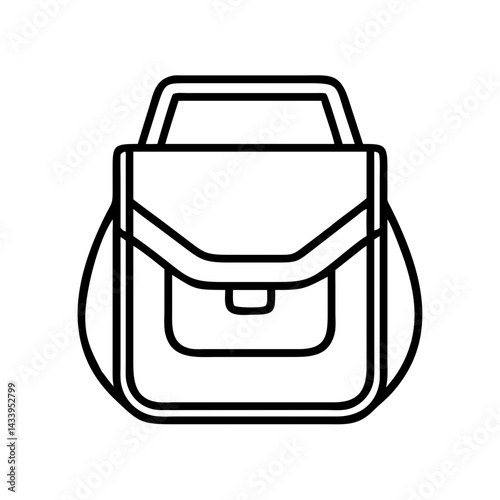 crossbody bags line drawn beauty fashion industry. vector art - outline icon crossbody bags, isolated white background