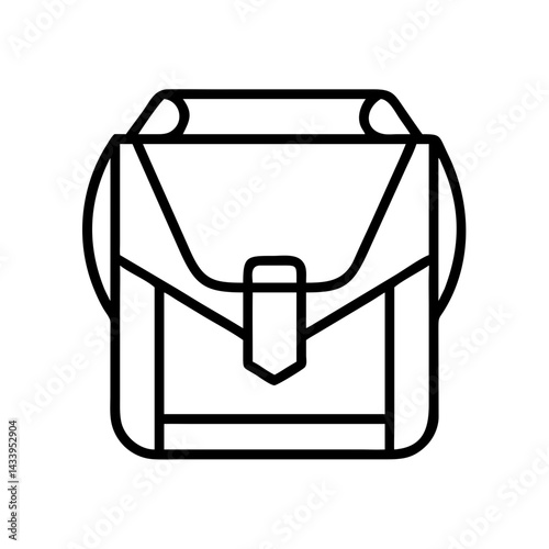 crossbody bags line drawn beauty fashion industry. vector art - outline icon crossbody bags, isolated white background