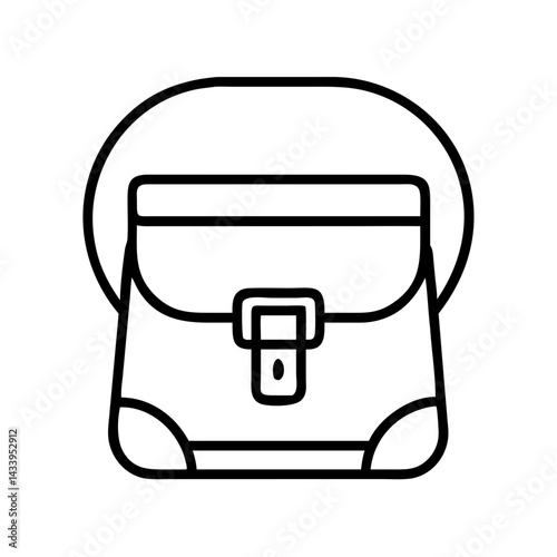 crossbody bags line drawn beauty fashion industry. vector art - outline icon crossbody bags, isolated white background
