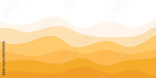 Sand dunes layered vector background illustration and sea beach vector illustration Yellow summer tropical background. Minimal summer creative flat design. Vector illustration