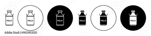 Milk can icon solid illustration, pictogram isolated on white design element.
