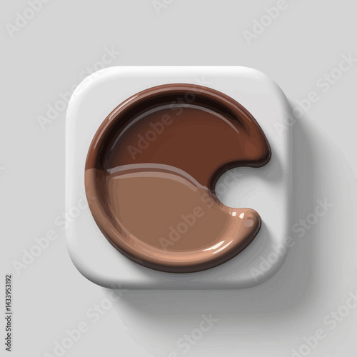 Abstract Makeup Palette with Two Brown Shades