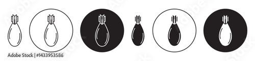 Nuclear bomb icon solid illustration, pictogram isolated on white design element.