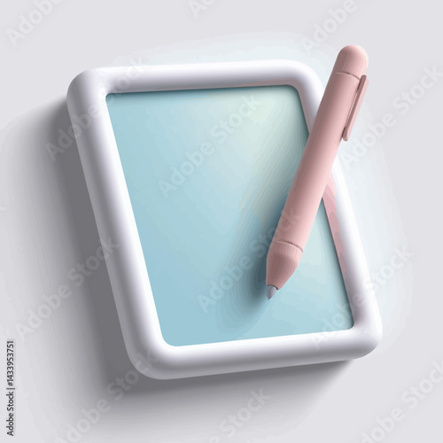 Modern Pastel Tablet & Pen - Creative Workspace