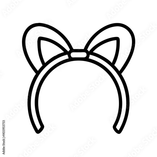 headbands line drawn beauty fashion industry. vector art - outline icon headbands, isolated white background