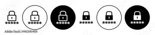 Password icon solid illustration, pictogram isolated on white design element.