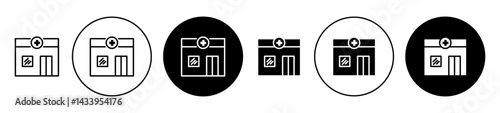 Pharmacy icon solid illustration, pictogram isolated on white design element.
